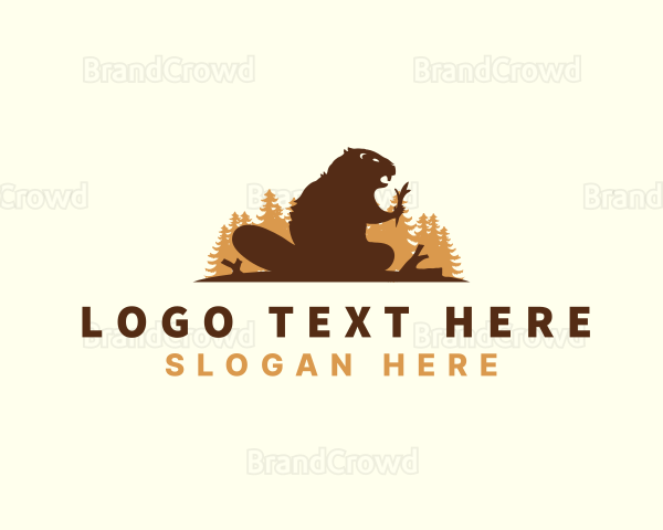 Wild Beaver Rodent Logo