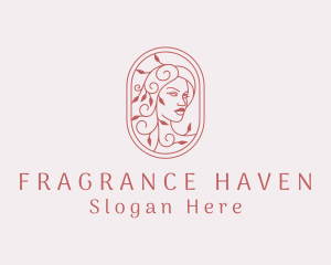 Cosmetics Flower Woman logo design