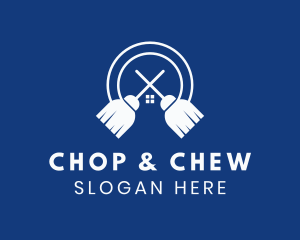 Cleaner Broom House  Logo