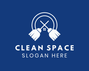 Tidy - Cleaner Broom House logo design