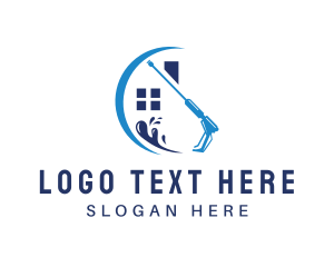 Disinfectant - Pressure Washer House Cleaning logo design