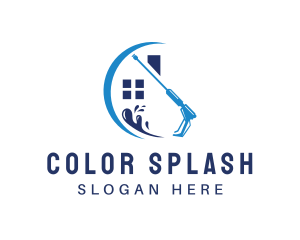 Pressure Washer House Cleaning logo design