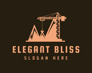 Heavy Equipment - Orange Mountain Crane logo design