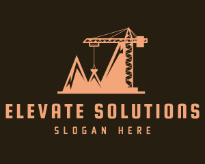 Lift - Orange Mountain Crane logo design