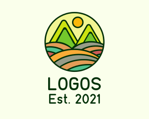 Colorful - Nature Mountain Hills Badge logo design