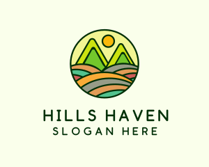 Hills - Nature Mountain Hills Badge logo design