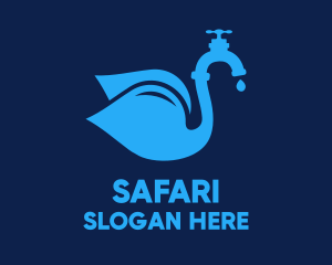 Water Drop - Water Tap Swan logo design