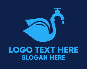 Water Drop - Water Tap Swan logo design