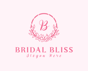 Bride - Flower Arrangement Wreath logo design