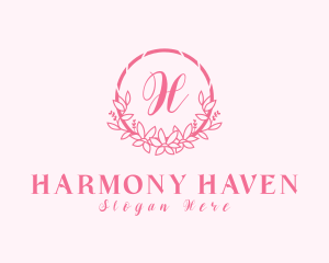 Flower Shop - Flower Arrangement Wreath logo design