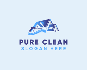 House Pressure Washer Cleaning logo design