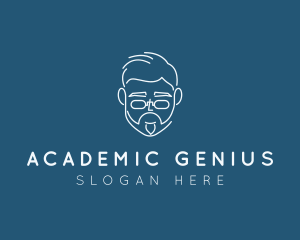 Professor - Professor Man Line Art logo design