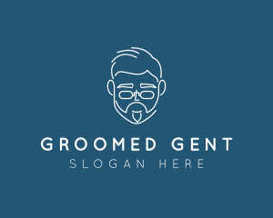 Groom - Professor Man Line Art logo design