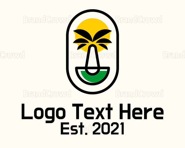 Palm Tree Island Badge Logo