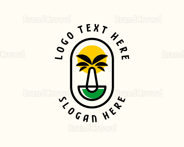 Palm Tree Island Badge Logo