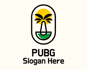 Palm Tree Island Badge Logo