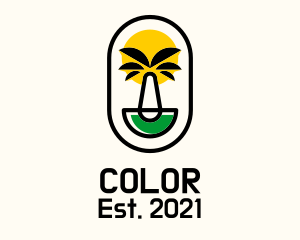 Baywatch - Palm Tree Island Badge logo design