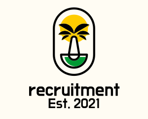 Recreation - Palm Tree Island Badge logo design