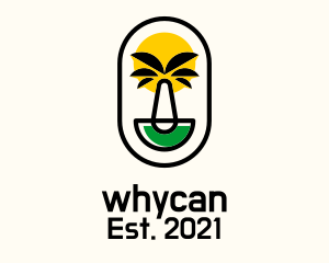 Coast - Palm Tree Island Badge logo design
