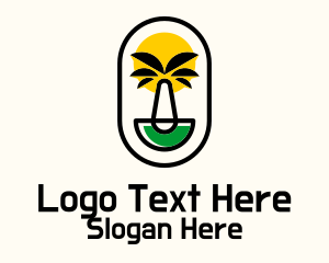 Palm Tree Island Badge Logo