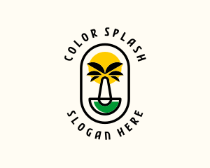 Palm Tree Island Badge logo design