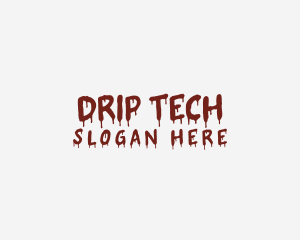 Dripping - Horror Blood Drip logo design