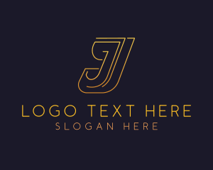 Gold - Elegant Minimalist Letter J logo design