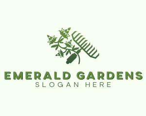 Lawn Garden Rake  logo design