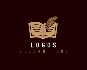 Letter - Quill Feather Book logo design