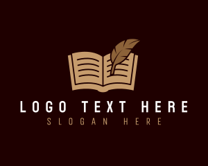 Feather - Quill Feather Book logo design