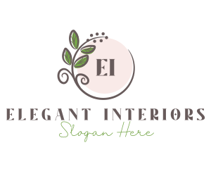 Elegant Wreath Leaf  logo design