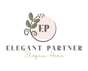 Elegant Wreath Leaf  logo design