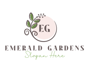 Elegant Wreath Leaf  logo design