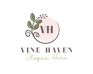 Elegant Wreath Leaf  logo design