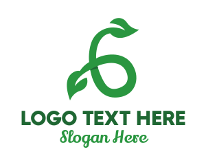 Twig - Green Leaf Number 6 logo design