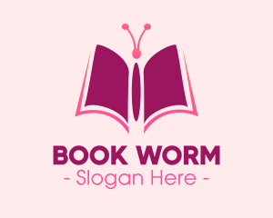 Book - Butterfly Book Pages logo design