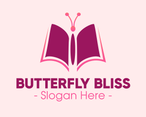 Butterfly - Butterfly Book Pages logo design