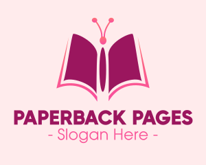Book - Butterfly Book Pages logo design