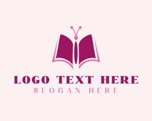 Butterfly Book Pages logo design