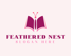 Butterfly Book Pages logo design