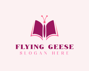 Butterfly Book Pages logo design