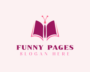 Butterfly Book Pages logo design