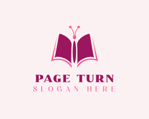 Book - Butterfly Book Pages logo design