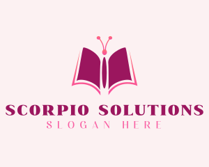 Butterfly Book Pages logo design