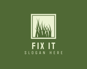 Garden Yard Lawn Grass logo design