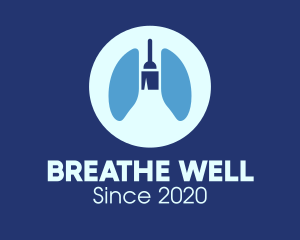 Asthma - Blue Respiratory Cleaning Mop logo design