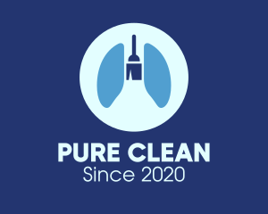 Blue Respiratory Cleaning Mop logo design