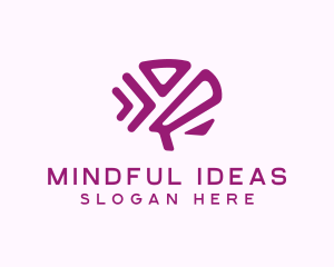 Thought - Arrow Brain Shapes logo design