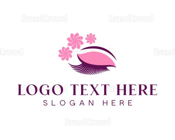 Flower Eyelash Beauty Logo