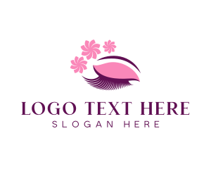 Eyeshadow - Flower Eyelash Beauty logo design